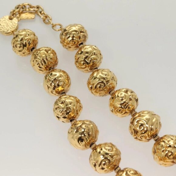 SAINT LAURENT Necklace Metal Gold Auth - Picture 3 of 14